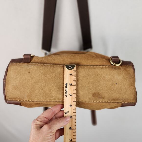 Jesslyn Blake 100% Leather & Suede Messenger Bag Brown/Tan Crossbody Option EUC - Picture 15 of 16